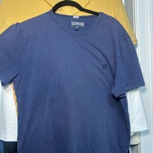 Vilebrequin Short Sleeve Crew T-Shirt in Blue with Embroidered Logo